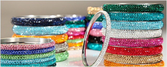 crystal stainless steel bangle bracelets