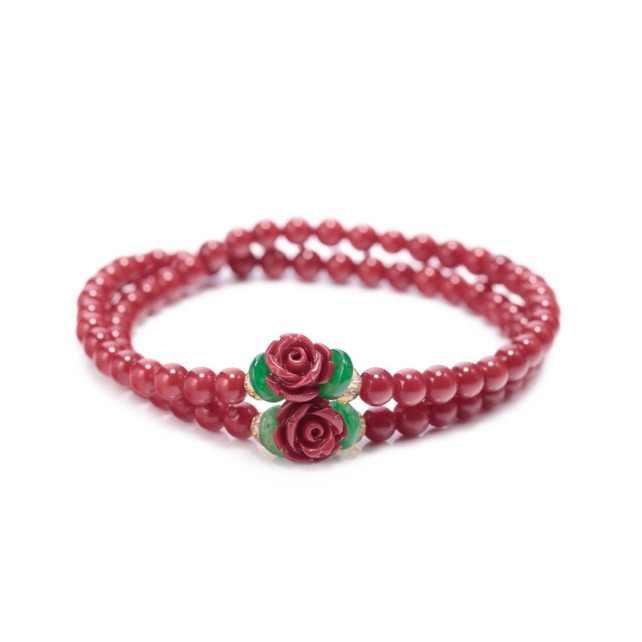 Rose-Flower-Double-Wrap-Coral-Stretch_-Bracelet_01
